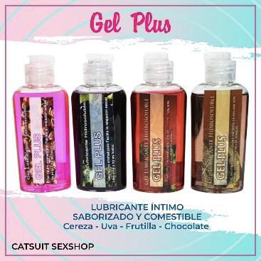 Gel Plus. Efecto
calor , saborizados
Cereza , Chocolate ,
Frutilla , Uva , 60 ml